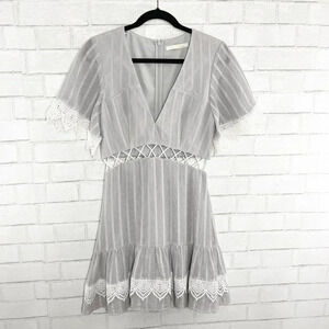 La Maison Talulah Breeze Day Mini Dress with Cutouts & Lace Women's Size Small